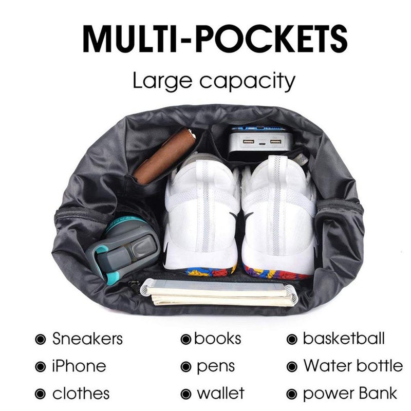 XMRSOY Gym Drawstring Backpack Water Resistant String Bag Nylon Cinch Sport Bag Sackpack - Image 2
